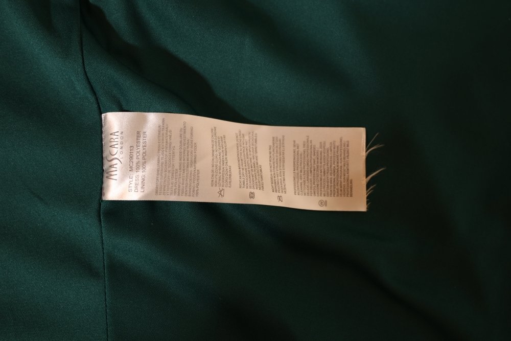 Second Hand figurbetontes Kleid mit Spitze, dunkelgrün - Dein Kleiderladen