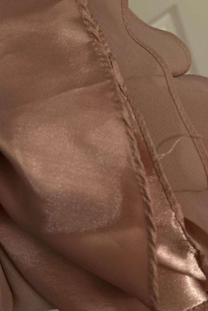 Second Hand hochgeschlossenes Chiffonkleid mit Rundrückenausschnitt, rosa - Dein Kleiderladen