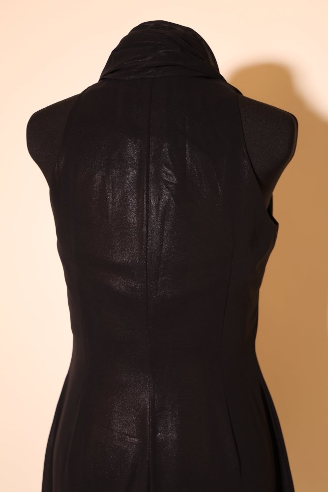Second Hand Midikleid mit schimmerndem Stoff, schwarz - Dein Kleiderladen