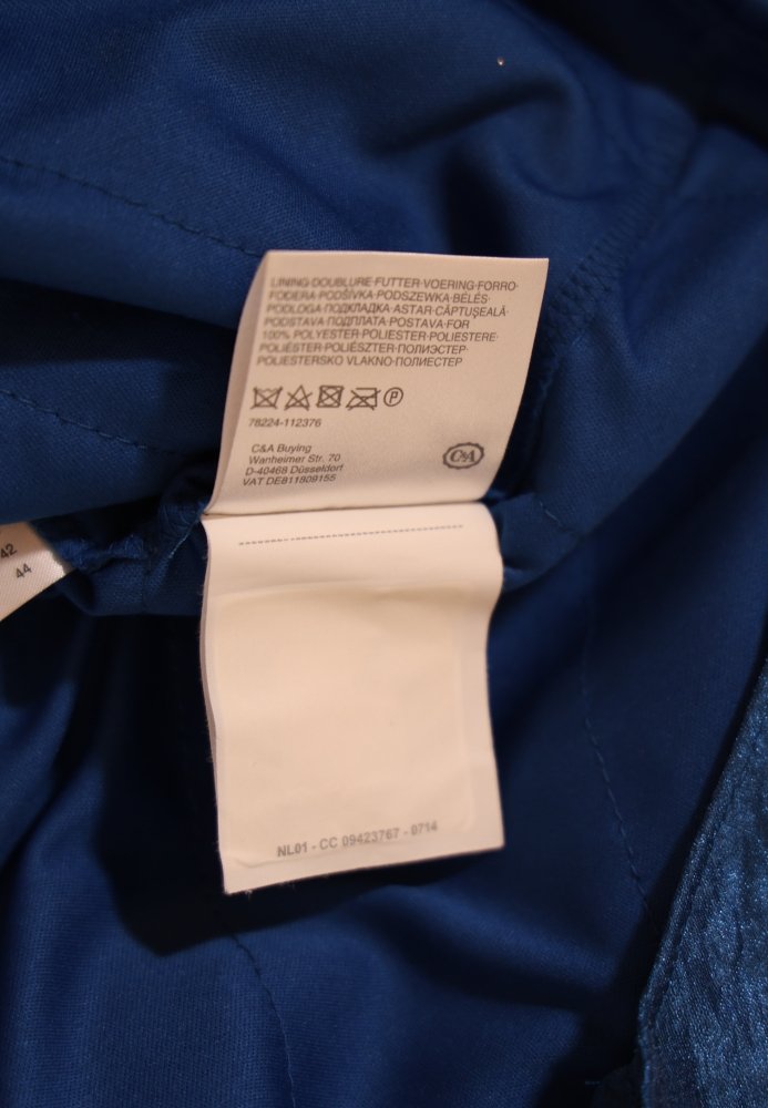 Second Hand Stufenkleid mit Glitzersteinen, royalblau - Dein Kleiderladen